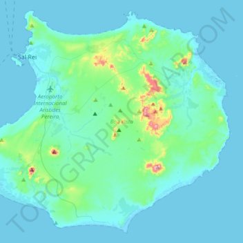 Carte topographique Boa Vista, altitude, relief