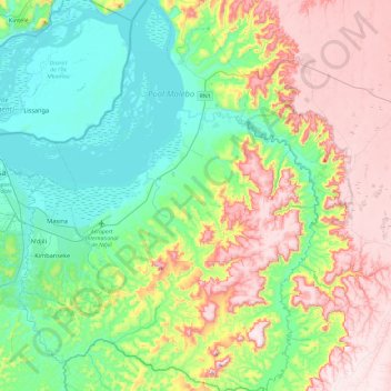 Carte topographique Nsele, altitude, relief