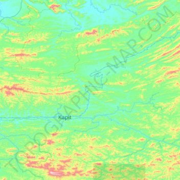 Carte topographique Kapit, altitude, relief