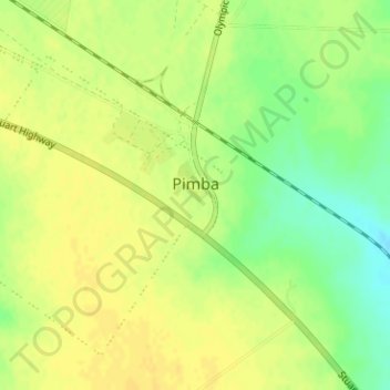 Carte topographique Pimba, altitude, relief