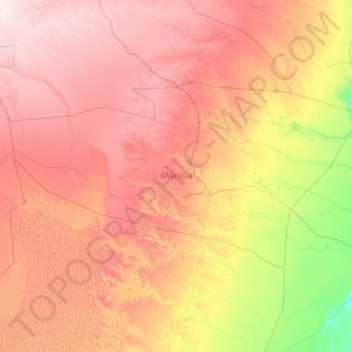 Carte topographique Ghardaïa, altitude, relief