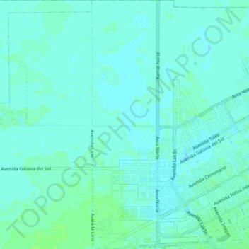 Carte topographique Distrito 14, altitude, relief