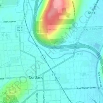 Carte topographique Ward 6, altitude, relief