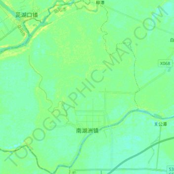 Carte topographique 南湖州镇, altitude, relief