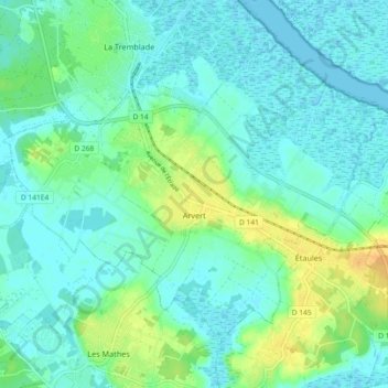 Carte topographique Arvert, altitude, relief