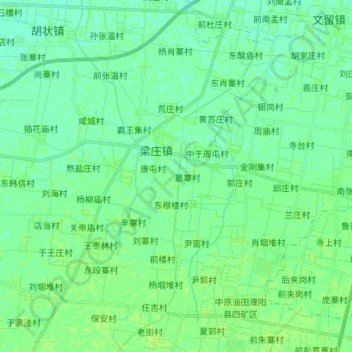 Carte topographique 梁庄镇, altitude, relief