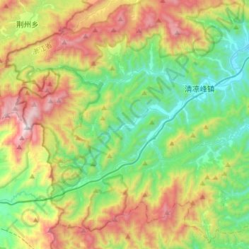 Carte topographique 清凉峰镇, altitude, relief