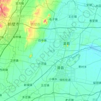 Carte topographique 浚县, altitude, relief