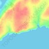 Carte topographique Coolum, altitude, relief