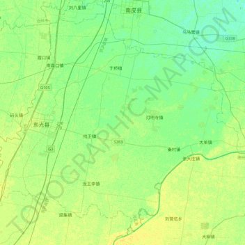 Carte topographique 东光县, altitude, relief