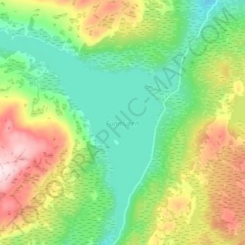 Carte topographique Funnsjøen, altitude, relief