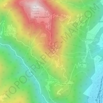 Carte topographique Germagno, altitude, relief