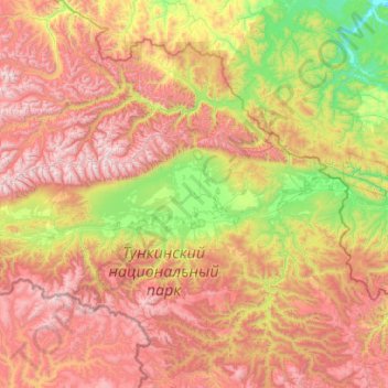 Carte topographique Тункинская долина, altitude, relief