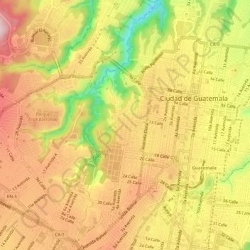 Carte topographique Zona 3, altitude, relief