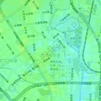 Carte topographique 九里堤街道, altitude, relief