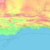 Carte topographique Garden Route District Municipality, altitude, relief