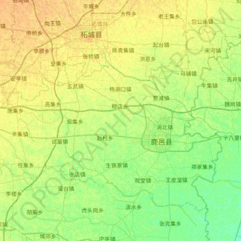 Carte topographique 鹿邑县, altitude, relief