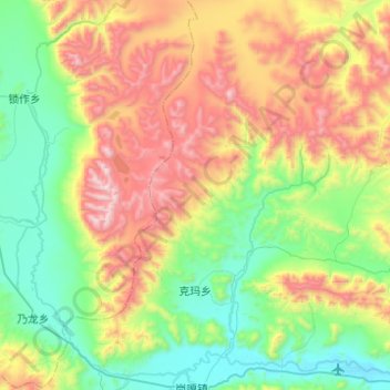 Carte topographique 克玛乡, altitude, relief