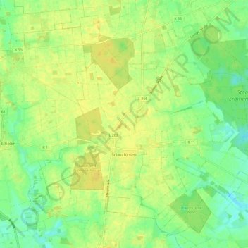 Carte topographique Schwaförden, altitude, relief