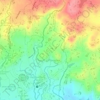 Carte topographique Batas Dusun Kwang Pati 1, altitude, relief