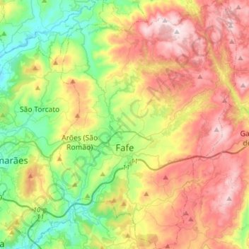 Carte topographique Fafe, altitude, relief