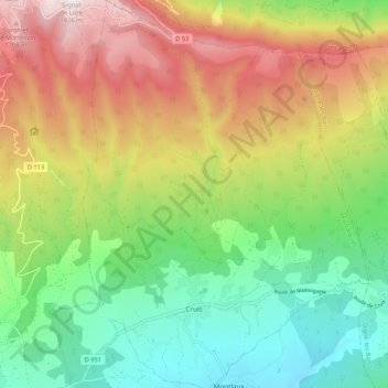 Carte topographique Cruis, altitude, relief