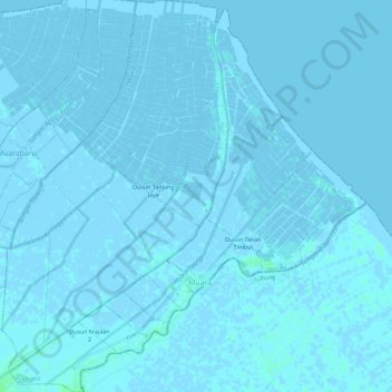 Carte topographique Muara, altitude, relief