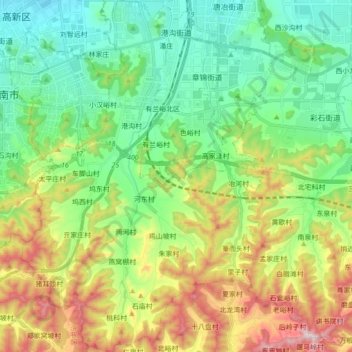 Carte topographique 港沟街道, altitude, relief