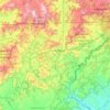 Carte topographique Rabun County, altitude, relief