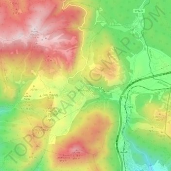 Carte topographique Riofreddo, altitude, relief