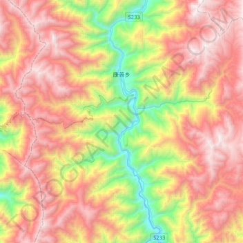 Carte topographique 康普乡, altitude, relief