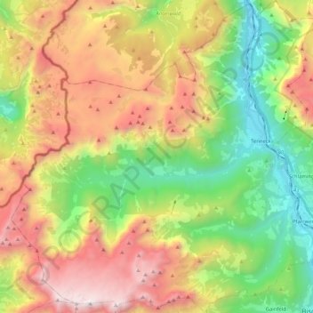 Carte topographique Werfen, altitude, relief