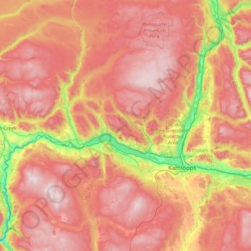Carte topographique Area J (Copper Desert Country), altitude, relief