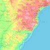 Carte topographique Região Sul, altitude, relief