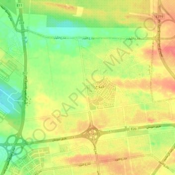 Carte topographique Al Falah, altitude, relief