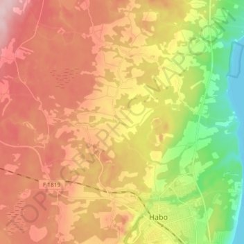 Carte topographique Knipån, altitude, relief