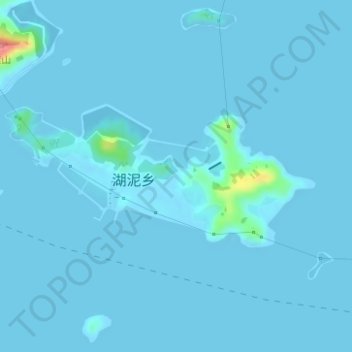 Carte topographique 湖泥山岛, altitude, relief
