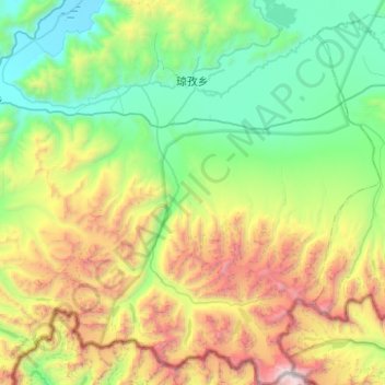 Carte topographique 琼孜乡, altitude, relief