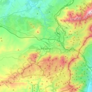 Carte topographique El Espinar, altitude, relief