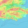 Carte topographique The Weald, altitude, relief