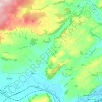Carte topographique Aberhafesp, altitude, relief