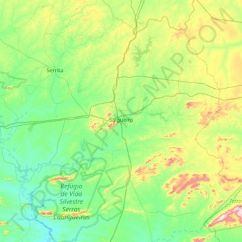 Carte topographique Salgueiro, altitude, relief