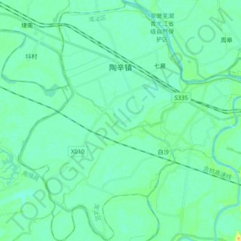 Carte topographique 陶辛镇, altitude, relief