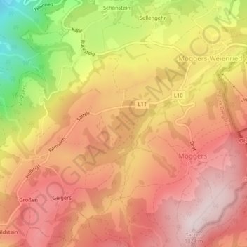 Carte topographique 6900, altitude, relief