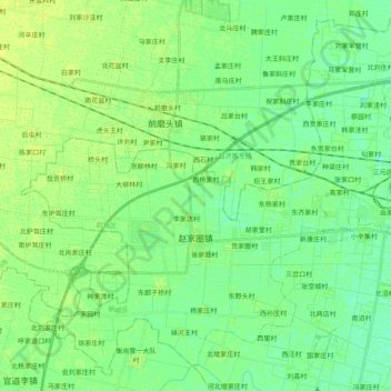 Carte topographique 赵家圈镇, altitude, relief