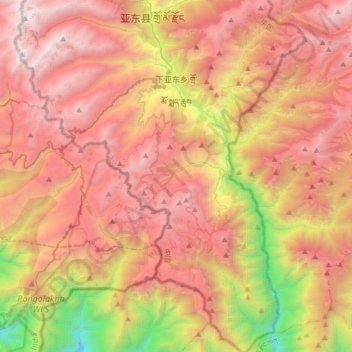 Carte topographique 下亚东乡, altitude, relief