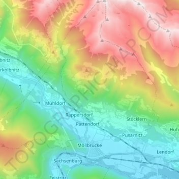 Carte topographique Lurnfeld, altitude, relief