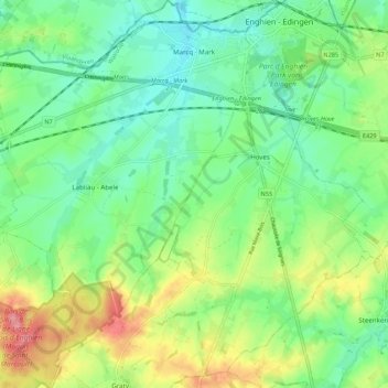 Carte topographique Mark, altitude, relief