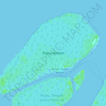 Carte topographique Pulau Ketam, altitude, relief