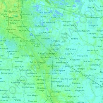 Carte topographique Sonarpur, altitude, relief
